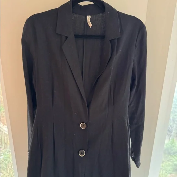 Mango Long Black linen jacket - Picture 9 of 9